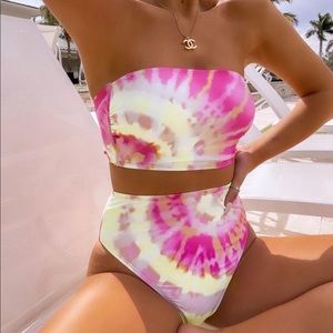 Tie Dye High Waisted Swimsuit